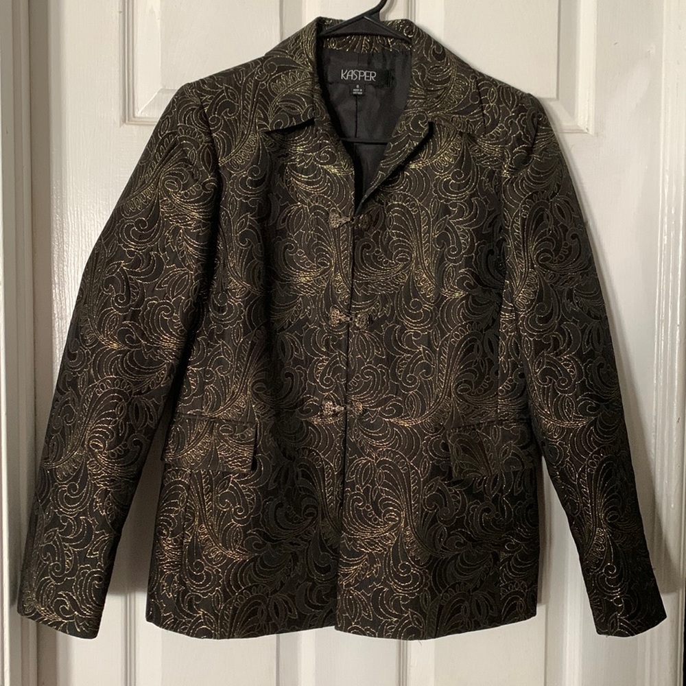 Kasper black and gold suit jacket